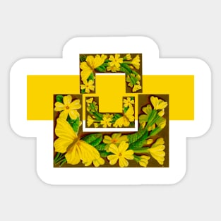 Stylized yellow butterfly Sticker